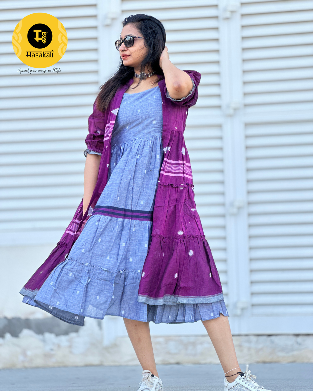 Jamdani Dress with Jacket