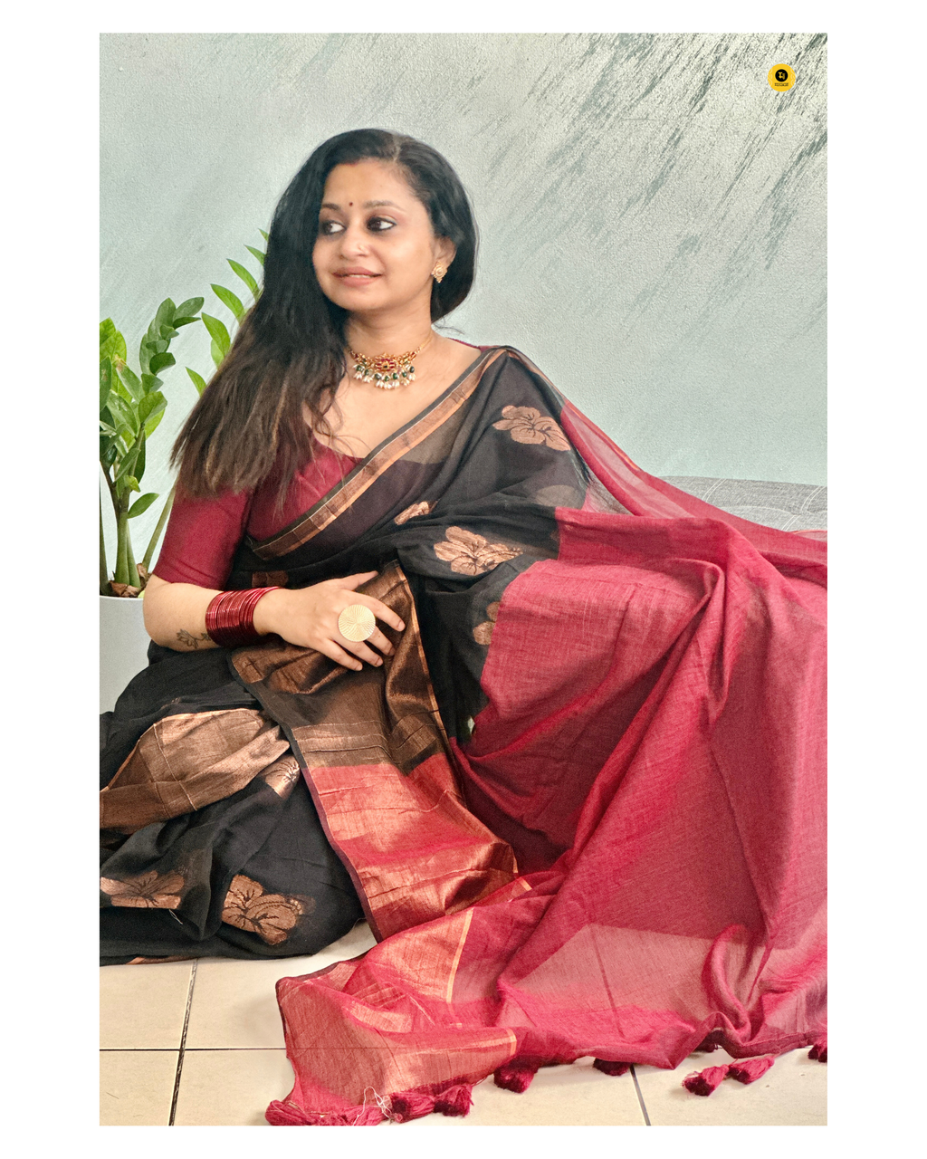 120 Count Pure Mulcotton Saree inspired from kanchipattu
