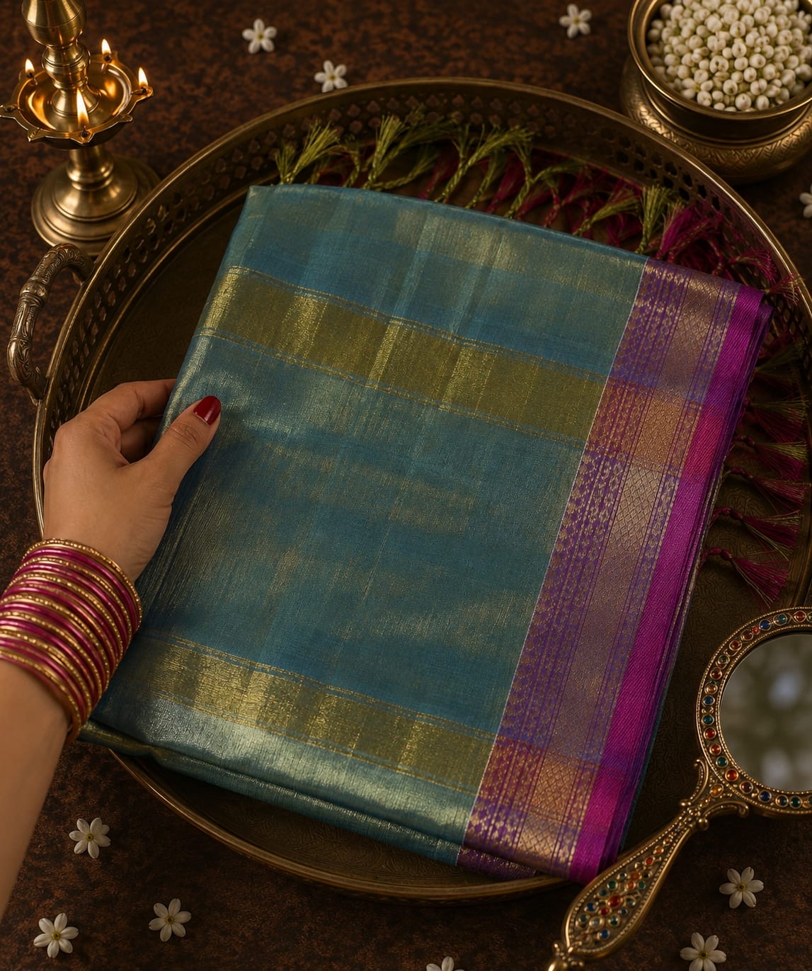 Tissue Linen Saree