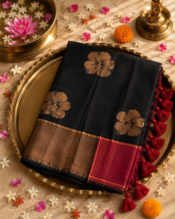 120 Count Pure Mulcotton Saree inspired from kanchipattu