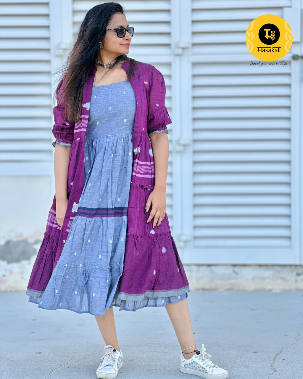 Jamdani Dress with Jacket