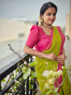 Pure Mul Cotton Saree with Contrast Border