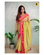 Mulcotton check saree