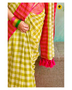 Mulcotton check saree