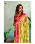 Mulcotton check saree