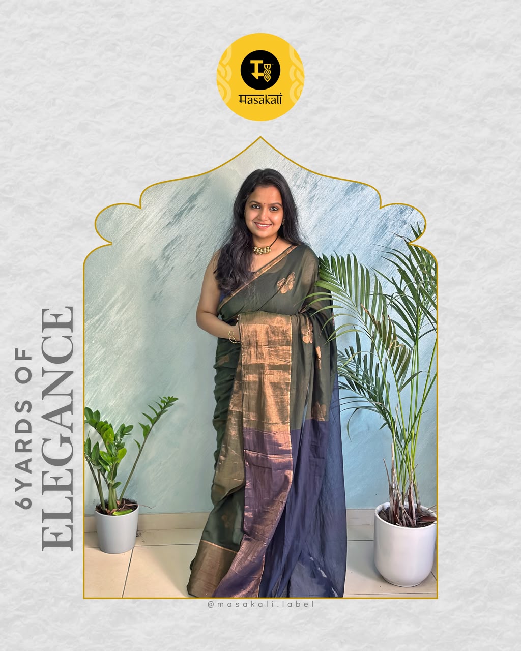 120 Count Pure Mul Cotton Saree with Wide Zari Border