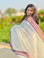 120 Count Pure Mulcotton Saree inspired from kanchipattu