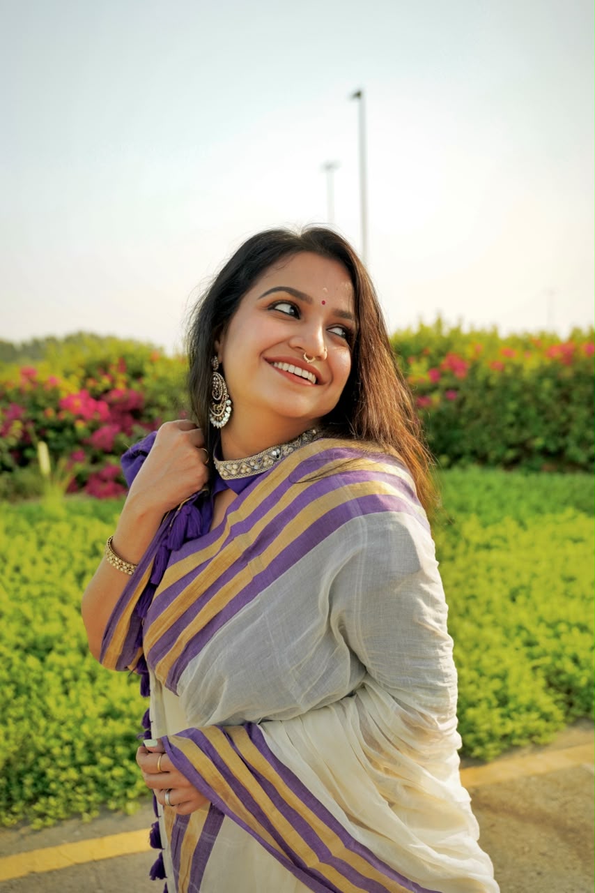 120 Count Pure Mulcotton Saree inspired from kanchipattu