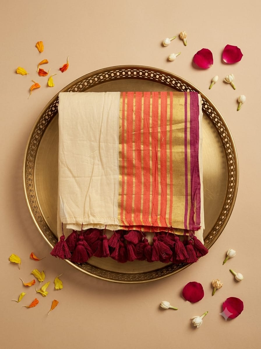 120 Count Pure Mulcotton Saree inspired from kanchipattu