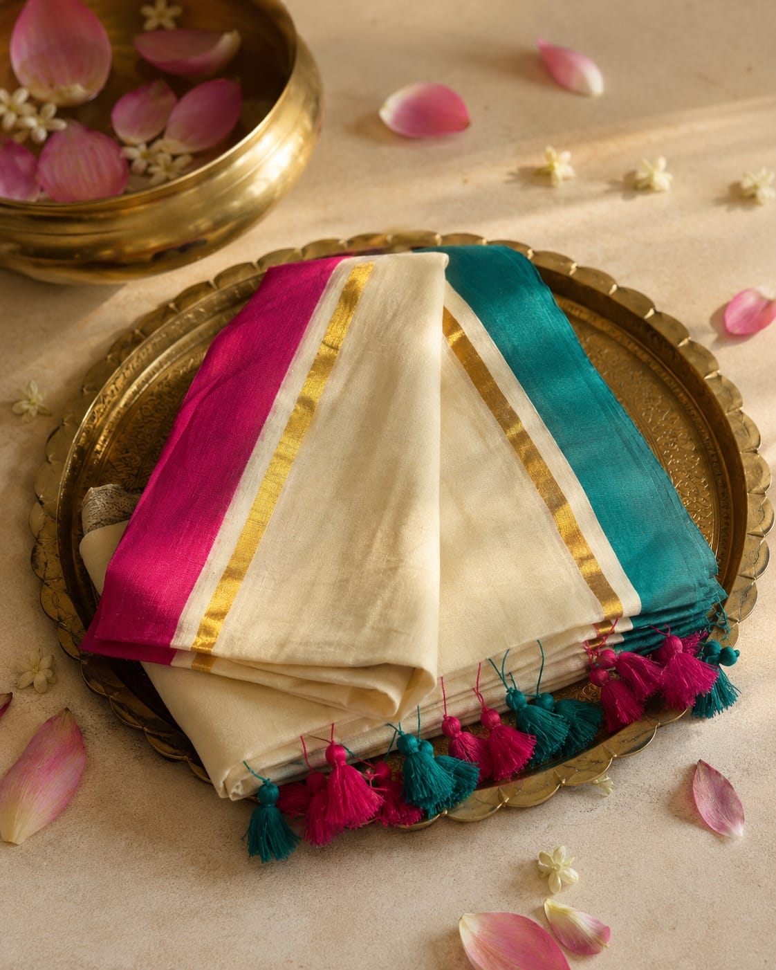120 Count Pure Mulcotton Saree inspired from kanchipattu