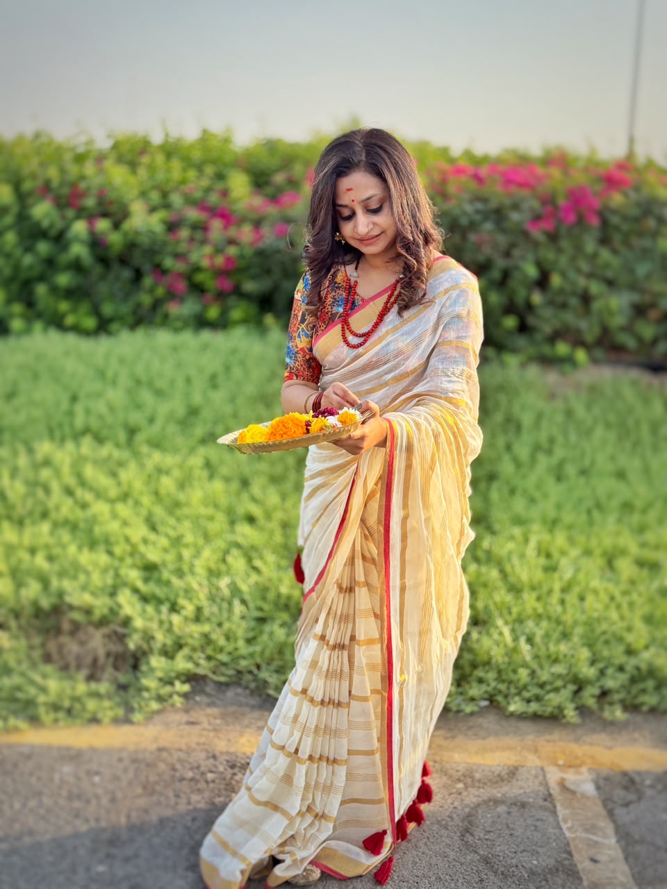 120 Count Pure Mulcotton Saree inspired from kanchipattu