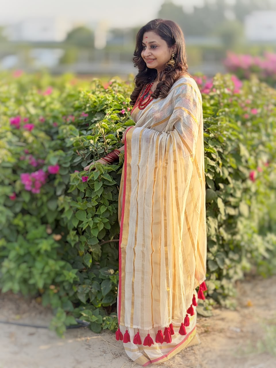 120 Count Pure Mulcotton Saree inspired from kanchipattu