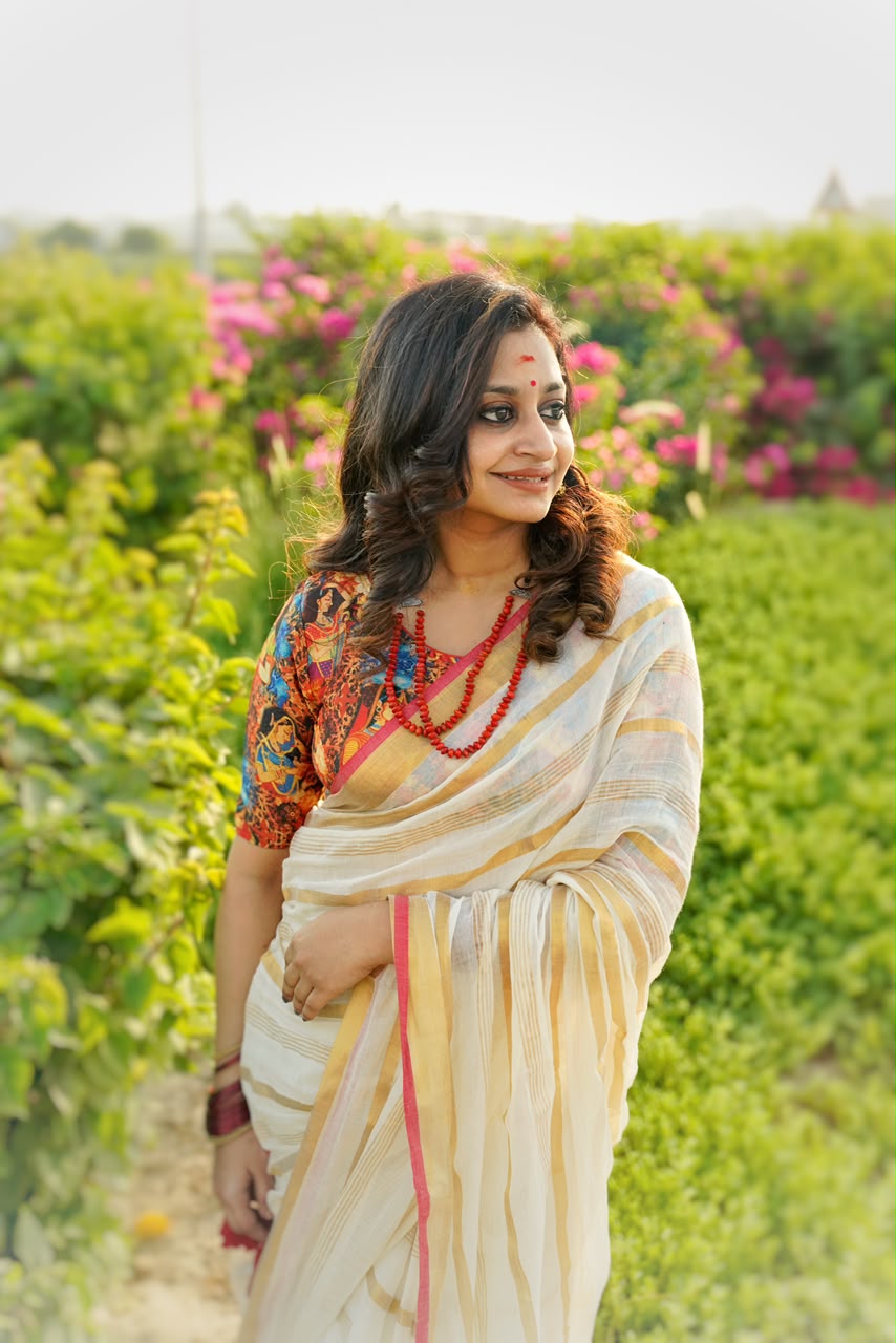 120 Count Pure Mulcotton Saree inspired from kanchipattu