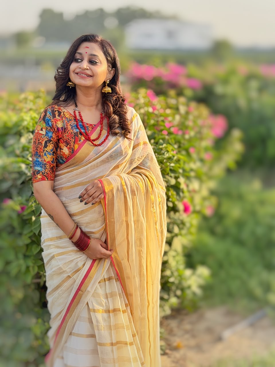 120 Count Pure Mulcotton Saree inspired from kanchipattu