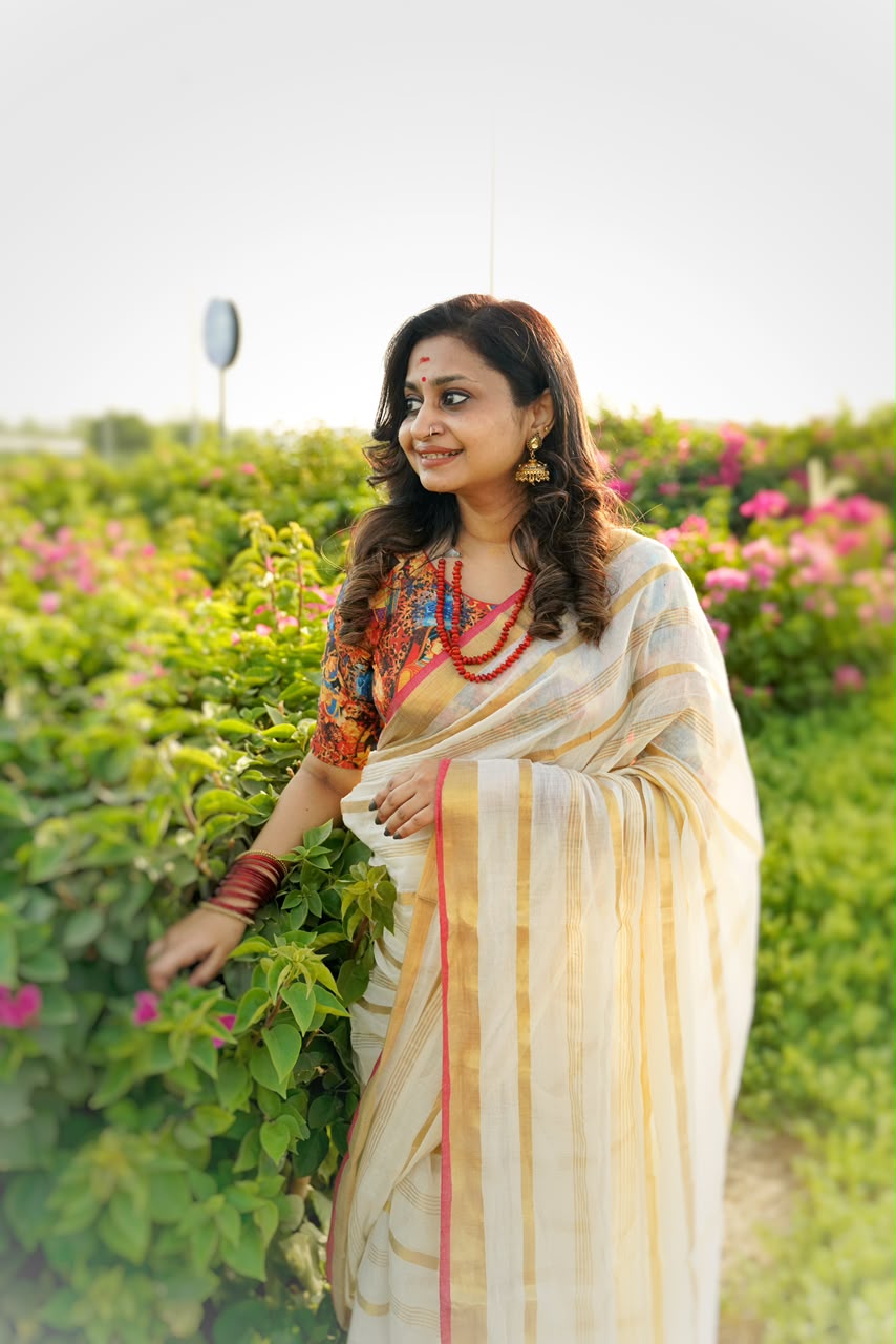 120 Count Pure Mulcotton Saree inspired from kanchipattu