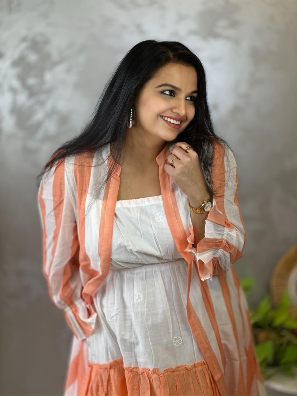 Pure Mul Cotton Midi Jacket Dress
