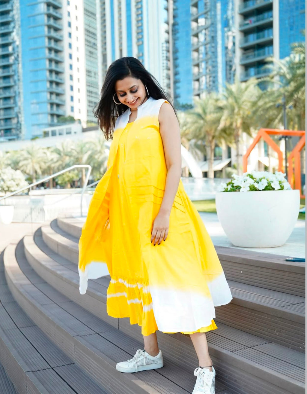 Pure Mul Cotton Midi Jacket Dress