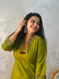 Handloom Cotton Mirror Work Co-ord Set