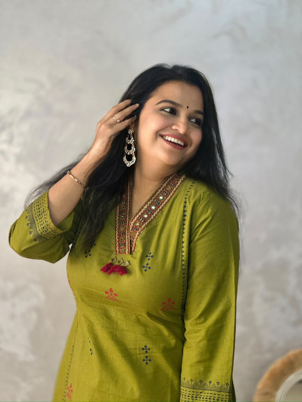 Handloom Cotton Mirror Work Co-ord Set