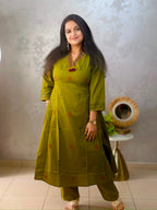 Handloom Cotton Mirror Work Co-ord Set