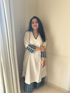 Handloom Cotton Mirror Work Co-ord Set