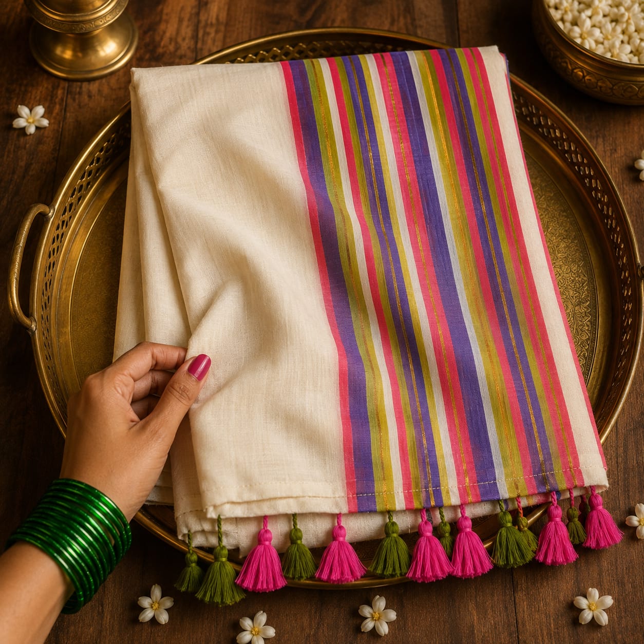 120 Count Pure Mulcotton Saree
