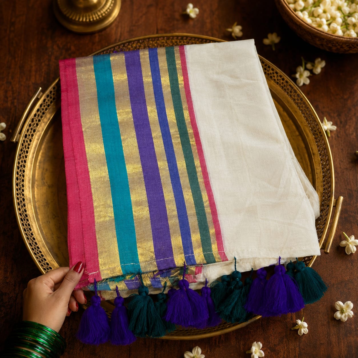 120 Count Pure Mulcotton Saree