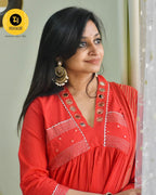 Scarlet Handwork Alia-Cut Anarkali – 3-Piece Set