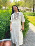 Offwhite Handloom Cotton Mirrorwork coordset – 2-Piece Set