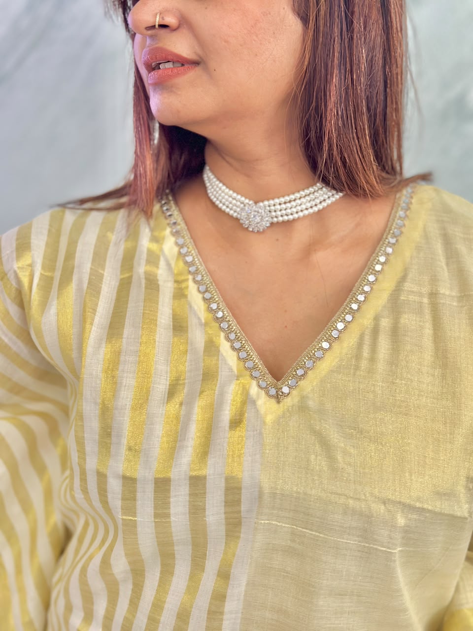 Golden Tissue Indo-Western Kaftan