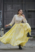 Sunlit Bloom Handloom Cotton Skirt and Top Set