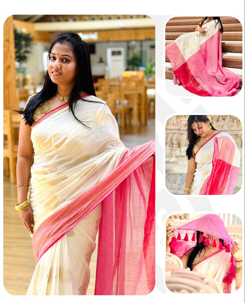120 Count Pure Mulcotton Saree