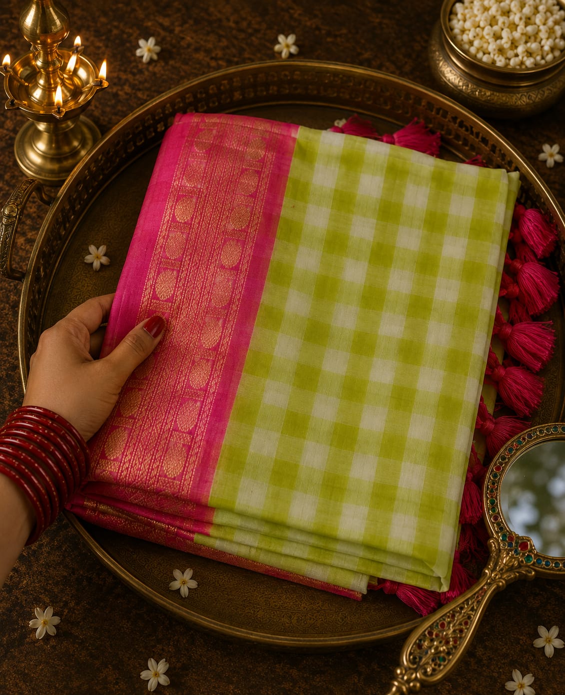 120 Count Pure Mulcotton Saree