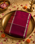 Multi color madras checks 120 Count Pure Mulcotton Saree