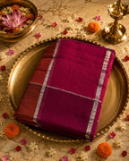 Multi color madras checks 120 Count Pure Mulcotton Saree