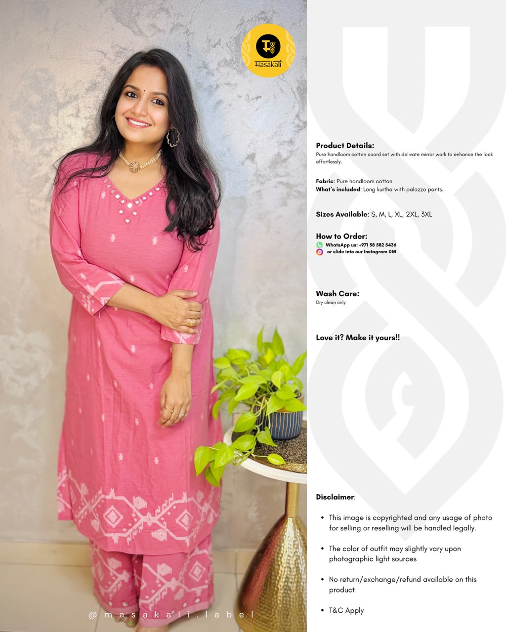Pure handloom cotton coord set