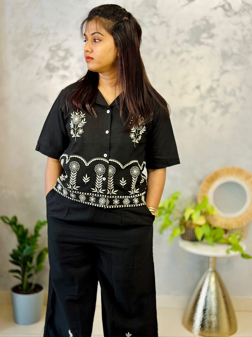 Embroidered Cotton Co-ord Set