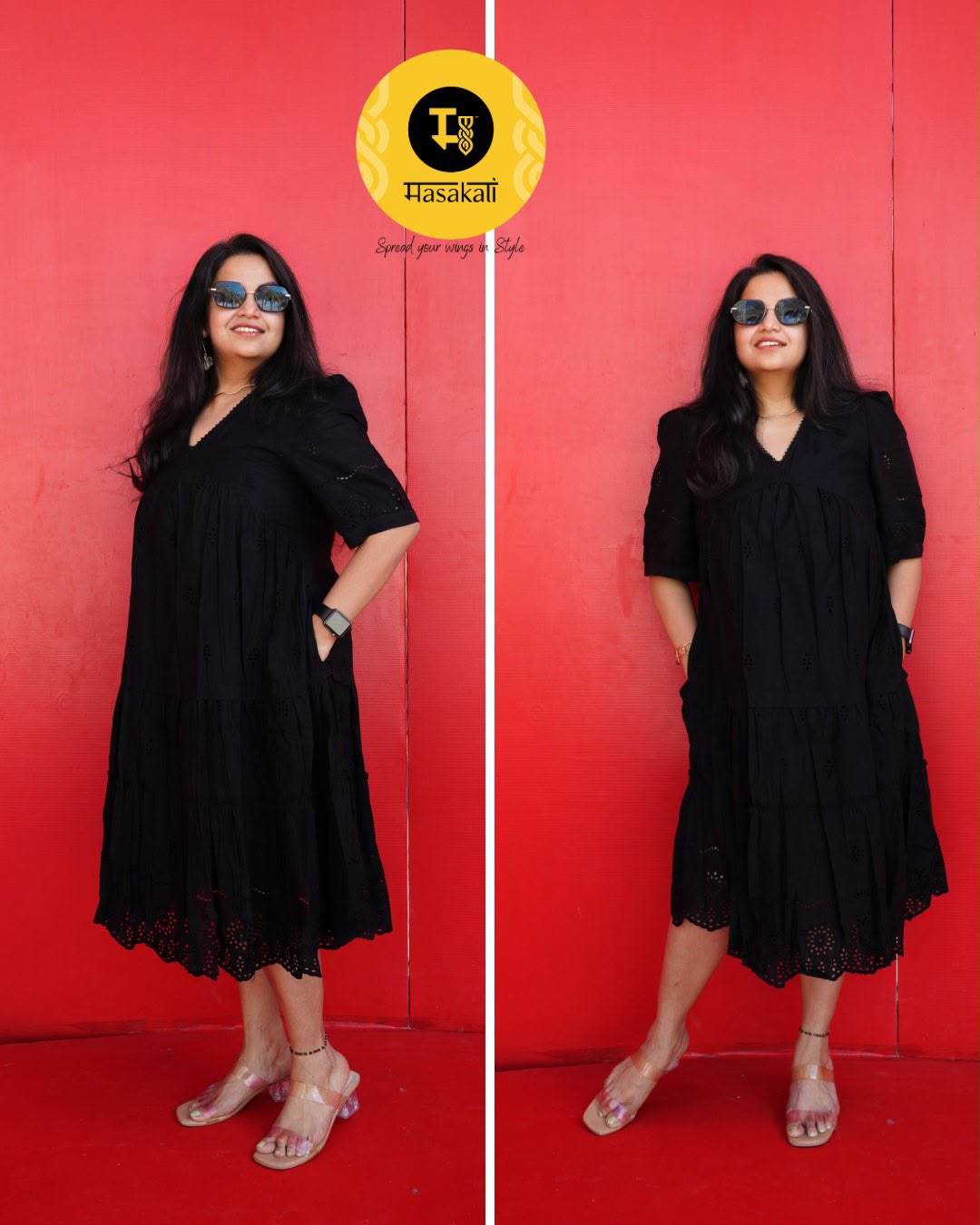 Soft Cotton hakoba dress with pockets