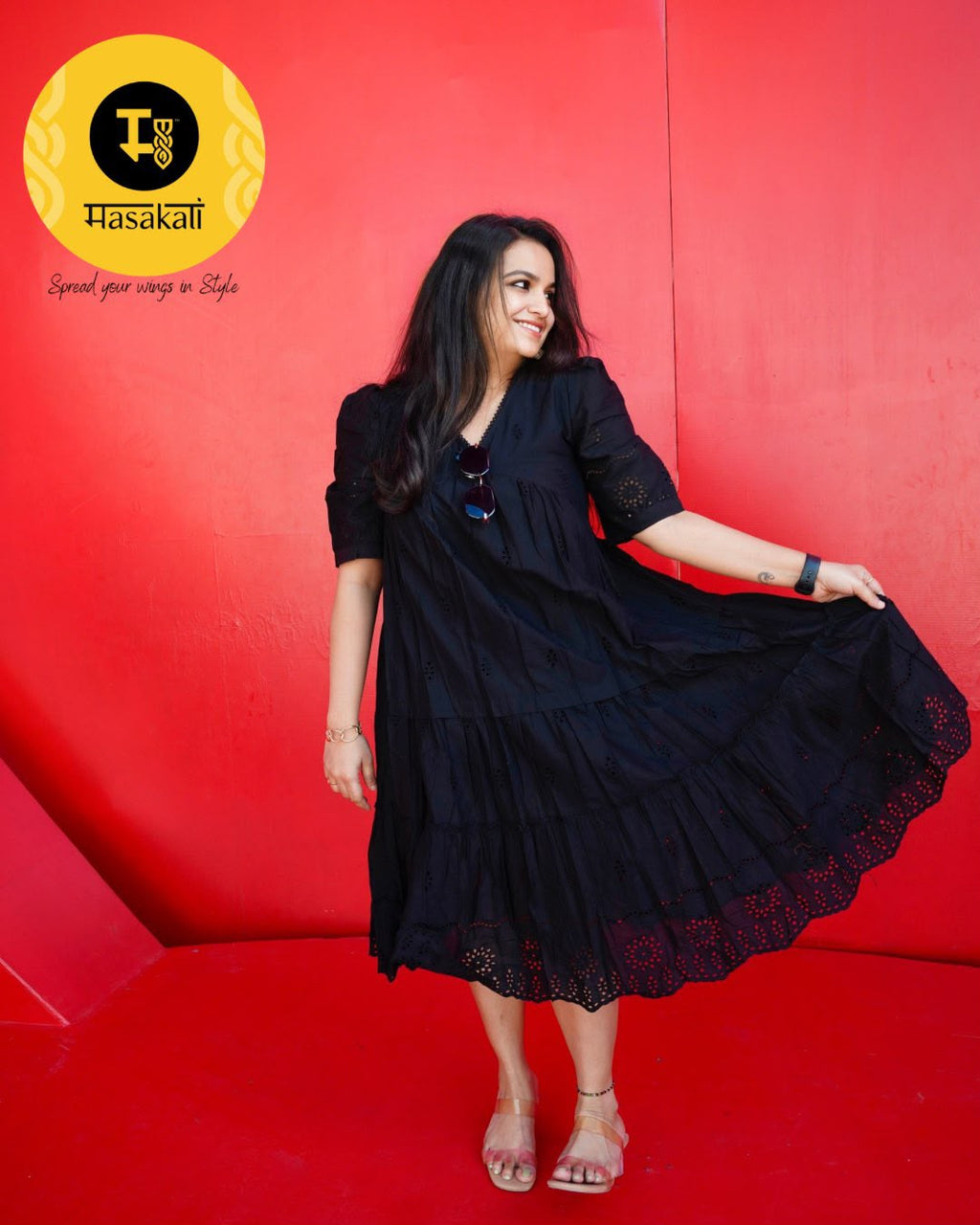 Soft Cotton hakoba dress with pockets