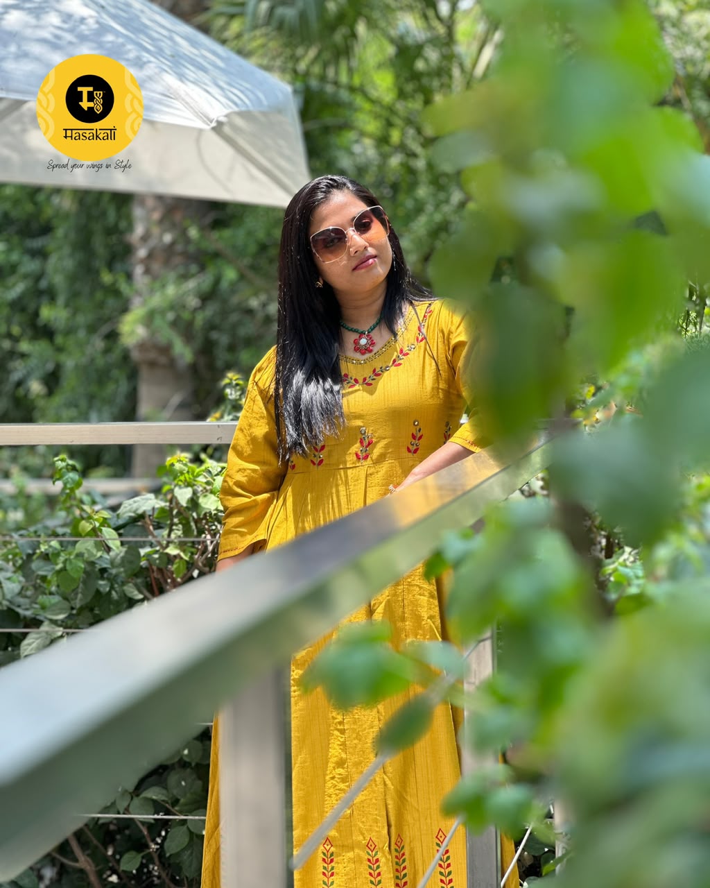 Semi silk mustard yellow anarkali co-ord set