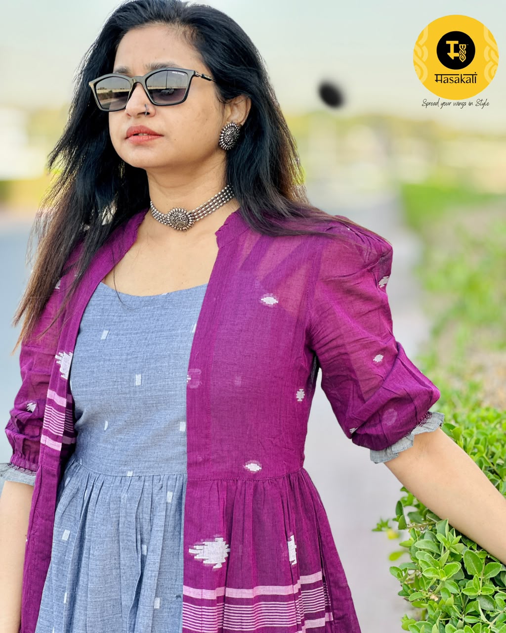 Jamdani Dress with Jacket