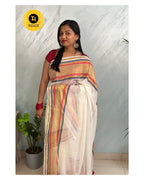 Mul Cotton Saree with Zari Stripes