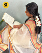 Mul Cotton Saree with Zari Stripes