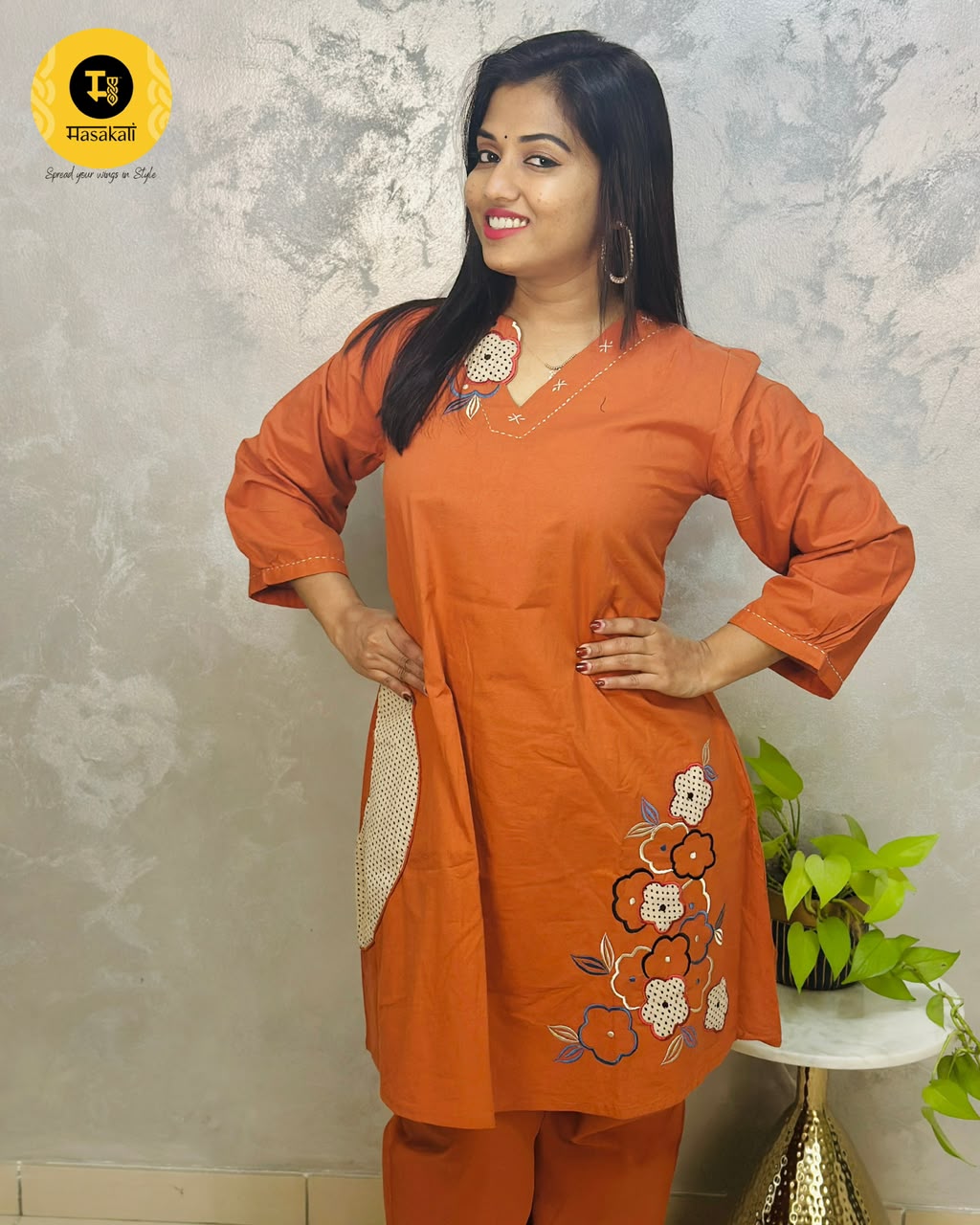 Rust Orange Pure Cotton Co-Ord Set