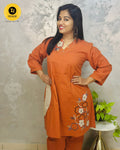 Rust Orange Pure Cotton Co-Ord Set