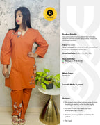 Rust Orange Pure Cotton Co-Ord Set