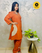Rust Orange Pure Cotton Co-Ord Set