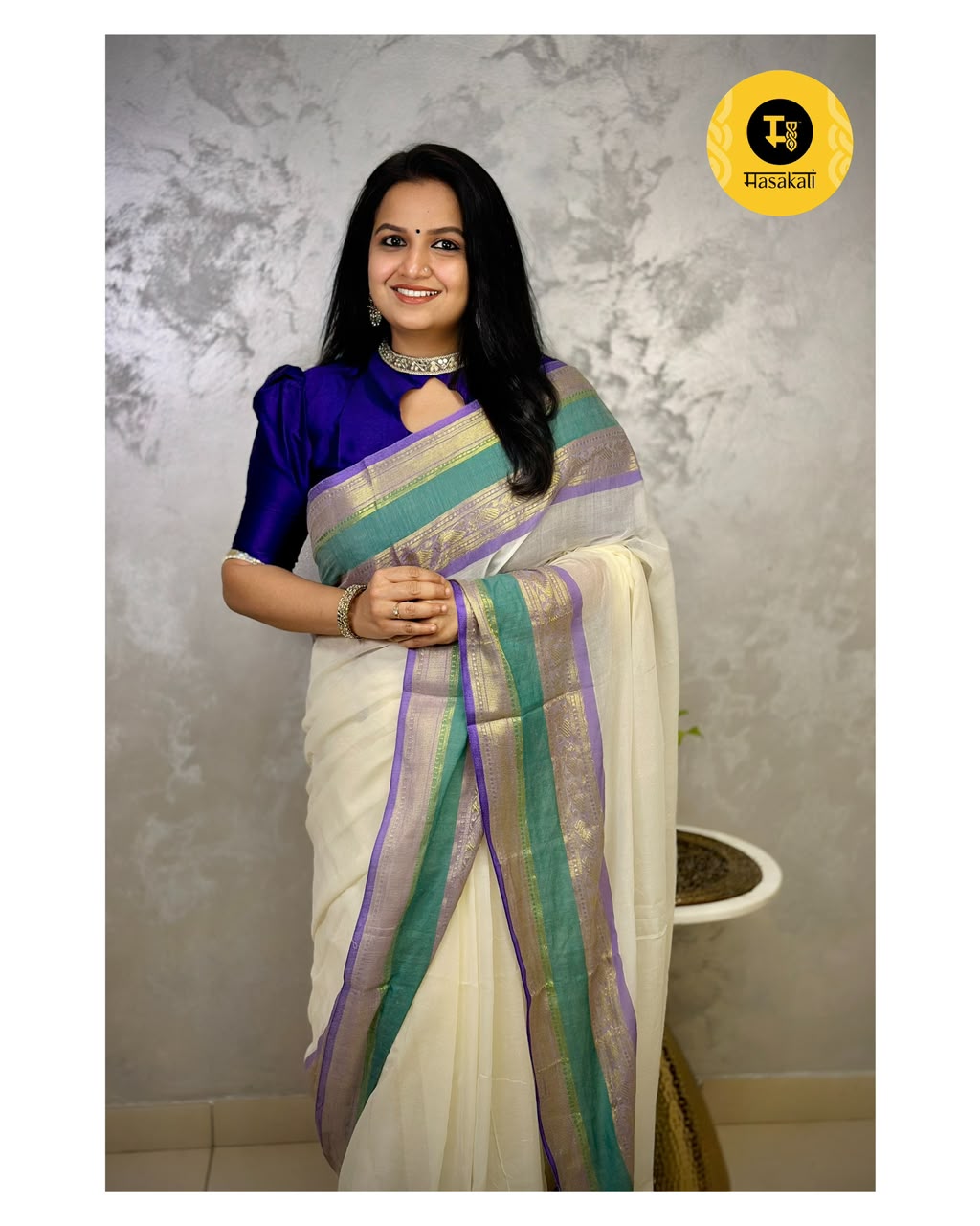 120count Pure mulcotton Saree