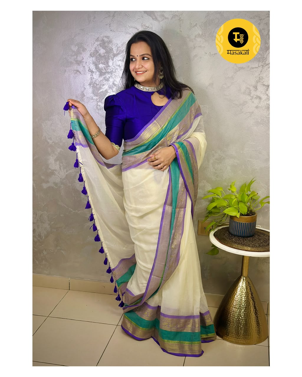 120count Pure mulcotton Saree