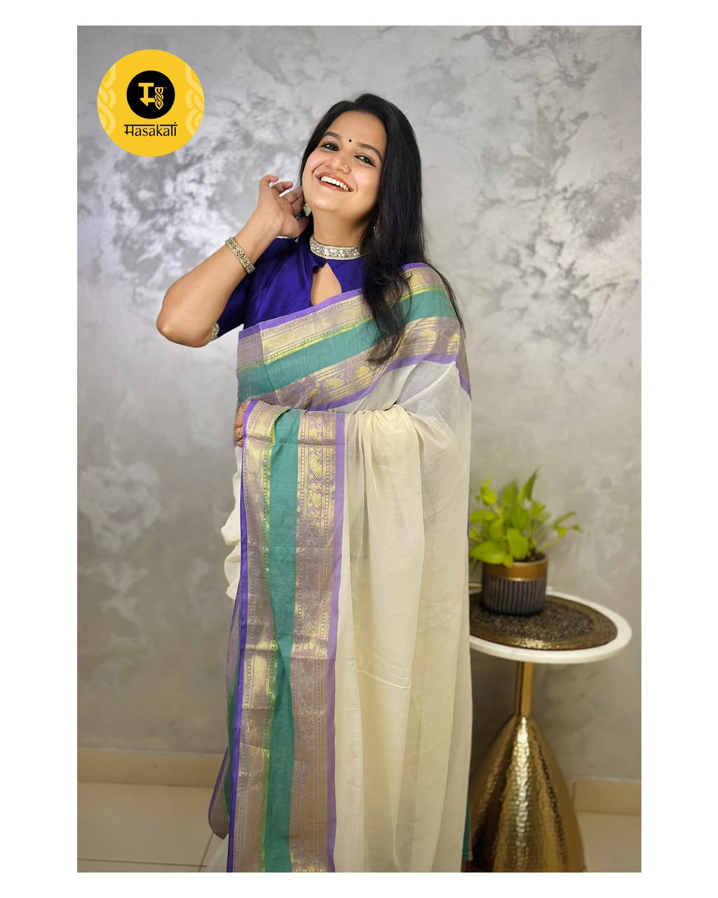 120count Pure mulcotton Saree